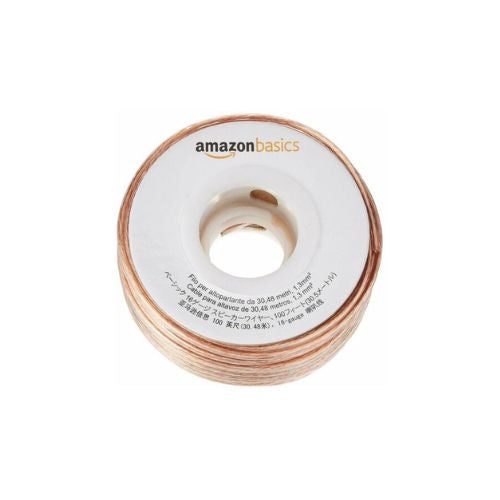 AmazonBasics 100ft 16-Gauge Audio Stereo Speaker Wire Cable - 100 Feet