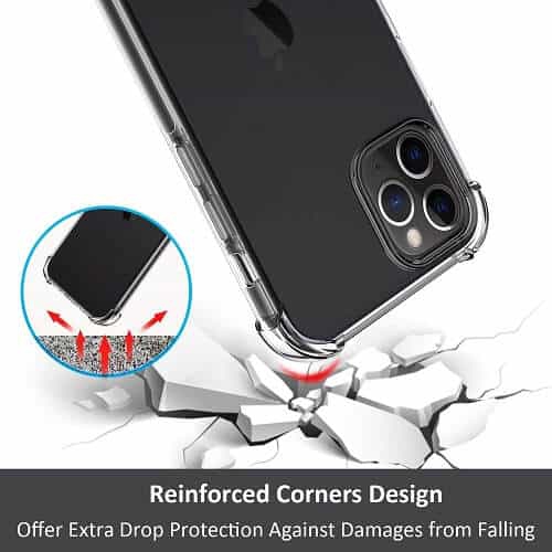 SuperShield – Étui antichoc en gel transparent robuste pour iPhone 12 Pro d’Apple, coussin d’air transparent, dos de protection robuste pour téléphone