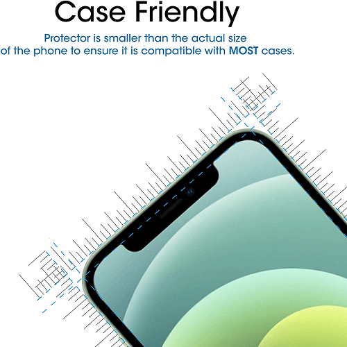 Apple iPhone 12 Mini Screen Protector Tempered Glass Screen Protector Guard - Case Friendly