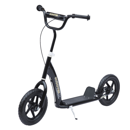 Vélo de rue Scooter pour enfants de HOMCOM avec pneus de 12 po pour enfants de 5-12 ans de couleur noire