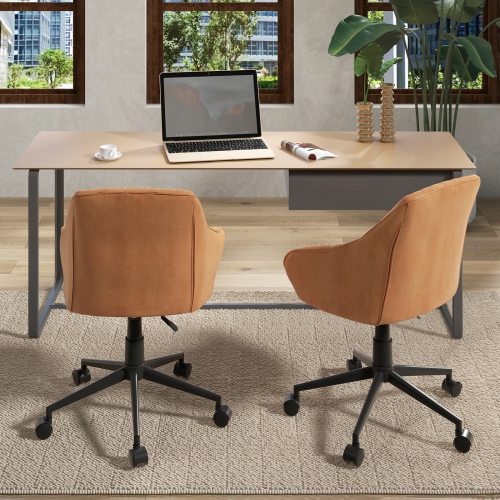 Costway PU Leathaire Home Office Arm Chair Adjustable Swivel Leisure Desk Chair