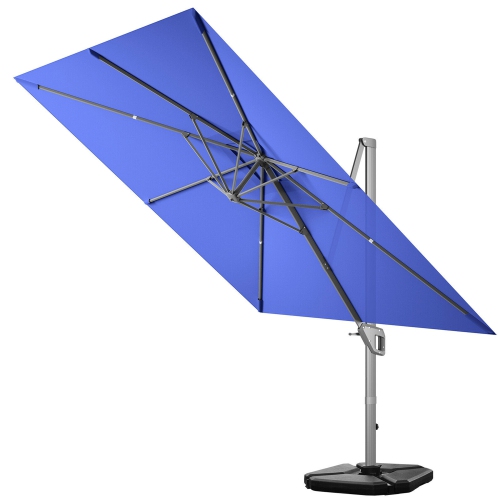 Gymax 10x10 ft Patio Offset Cantilever Umbrella Aluminum 360° Tilt Weight Base