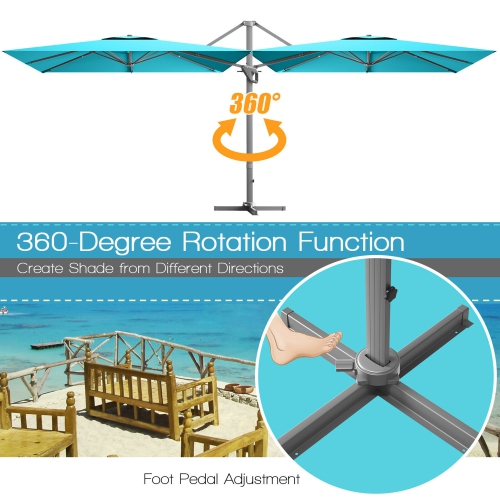 Gymax 10x10 ft Patio Offset Cantilever Umbrella Aluminum 360° Tilt Weight Base