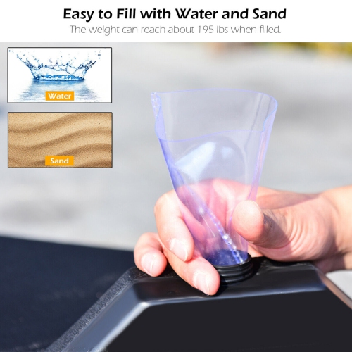 Gymax 10x10 ft Patio Offset Cantilever Umbrella Aluminum 360° Tilt Weight Base