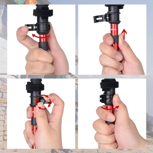 Bâtons de marche pliables PHAT, bâtons de randonnée en aluminium, extensible de 45,3" à 53,1"