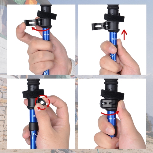 Bâtons de marche pliables PHAT, bâtons de randonnée en aluminium, extensible de 45,3" à 53,1"