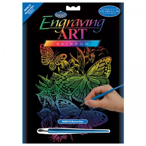 Rainbow Engraving Art Butterflies