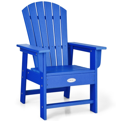 COSTWAY Patio Kids' Adirondack Chair Seat Weather Resistant for Ages 3-8 Yellow\blue\green\grey\red\turquoise\white