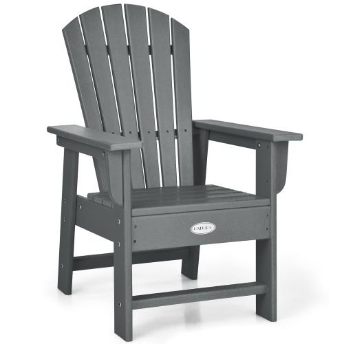 COSTWAY Patio Kids' Adirondack Chair Seat Weather Resistant for Ages 3-8 Yellow\blue\green\grey\red\turquoise\white