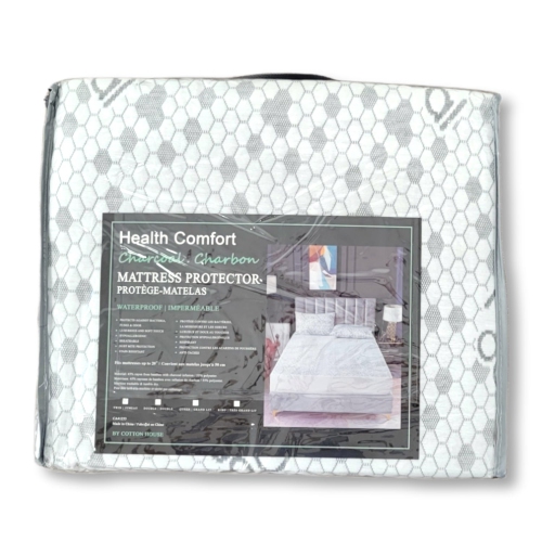 Cotton House - Charcoal Infused Mattress Protector, Waterproof, Double Size, White