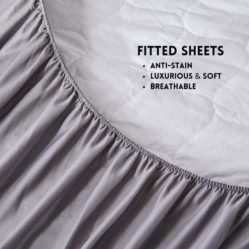 Cotton House - Charcoal Infused Mattress Protector, Waterproof, King Size, White