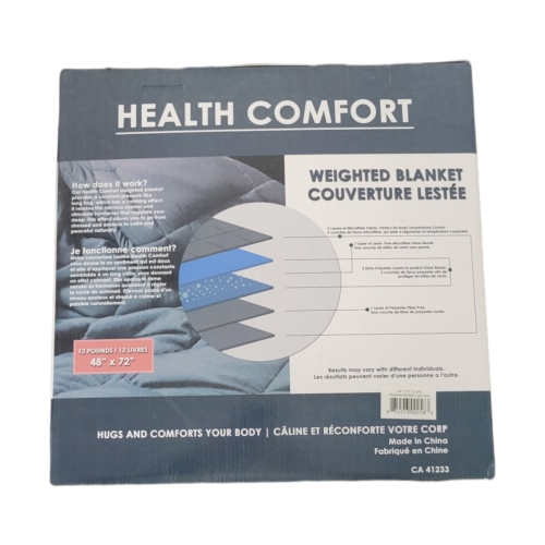 Couverture lestée Health Comfort 12lbs - Gris