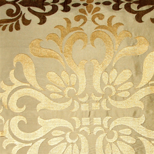 Sumatra Gold Wreath Embroidered Silk Decorative Throw Pillow, 21"x21"
