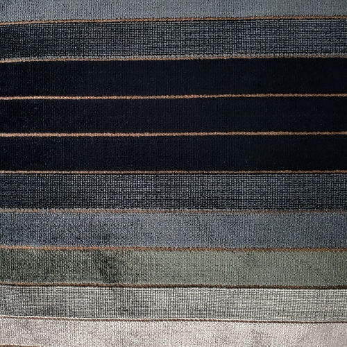 Carbon Stripes Textured Velvet Throw Pillow, 12"x19"