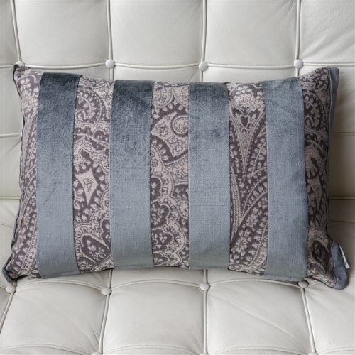 Robert Aluminum Stripe Velvet Pillow 15x22