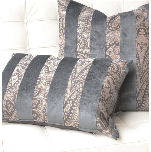 Robert Aluminum Stripe Velvet Pillow 15x22