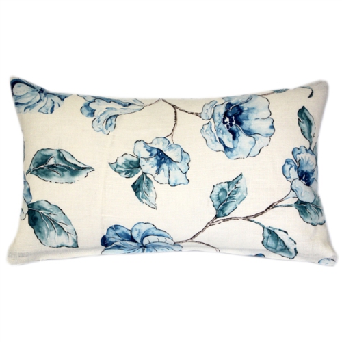 PILLOW DECOR  Lily Linen Throw Pillow, 12"x20" (Polyfill Insert Included) In Blue