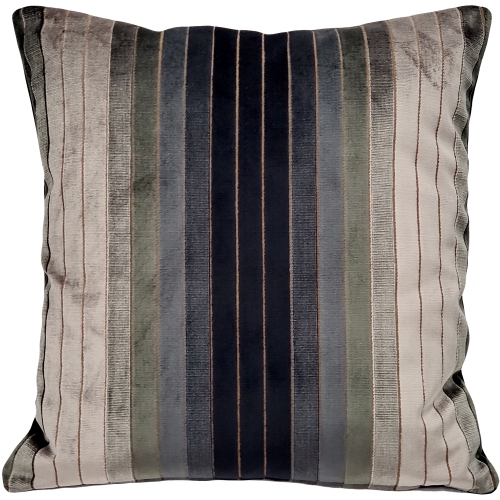 Carbon Stripes Textured Velvet Throw Pillow, 20"x20"