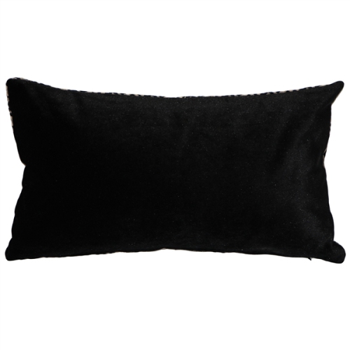 Jager Black Diamond Textured Velvet Throw Pillow, 12"x20"