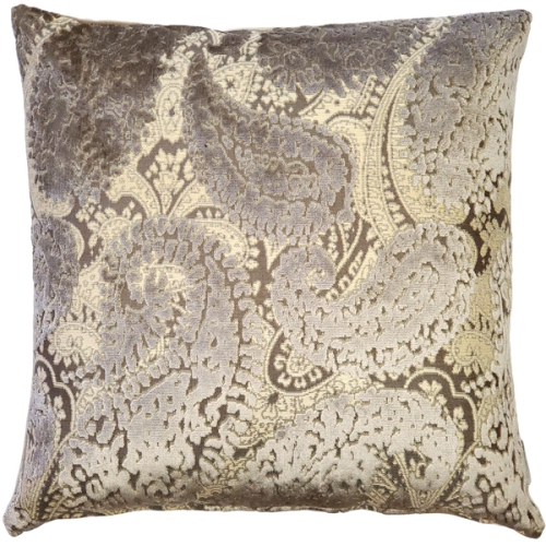 Rochelle Owl Paisley Velvet Pillow, 20"x20"