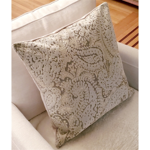 Rochelle Owl Paisley Velvet Pillow, 20"x20"