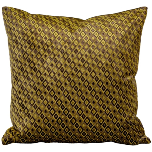 Jager Sage Diamond Textured Velvet Throw Pillow, 20"x20"