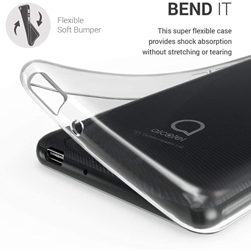 【CSmart】 Ultra Thin Soft TPU Silicone Jelly Bumper Back Cover Case for Alcatel 1B 2020, Clear