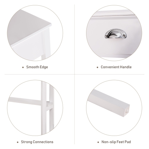 Corner Wooden PC Laptop Computer Desk-White