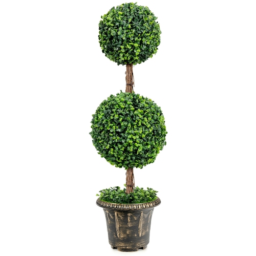 SLICKBLUE  36 Inch Artificial Double Ball Tree Indoor And Outdoor Uv Protection