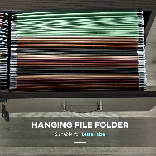 Vinsetto 2-Drawer Lateral Filing Cabinet with Lock, File Cabinet with Hanging Bar for Letter Size, Home Office, Espresso