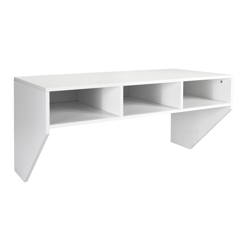 Space-Saving Wall Mounted Computer Desk – Floating Table with Storage Shelf