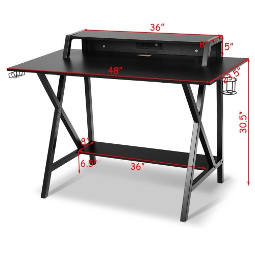 All-in-One Professional Gaming Desk with Cup and Headphone Holder