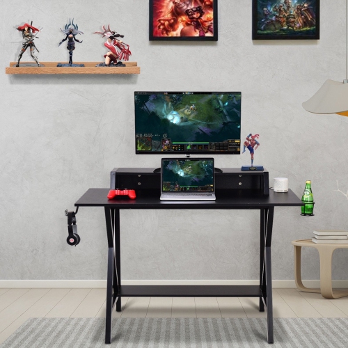 All-in-One Professional Gaming Desk with Cup and Headphone Holder