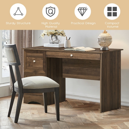 Functional Wooden Computer Desk with 3 Drawers for Office and Home Use