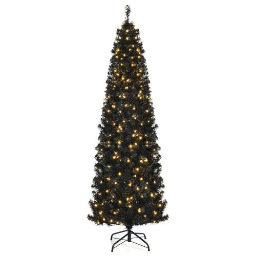 SLICKBLUE  Pre-Lit Christmas Halloween Tree With Pvc Tips And Warm Lights, Dual-Use Tree In White