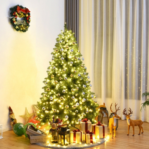 Pre-Lit Artificial PVC Christmas Tree with LED Lights anf Stand-8 ft