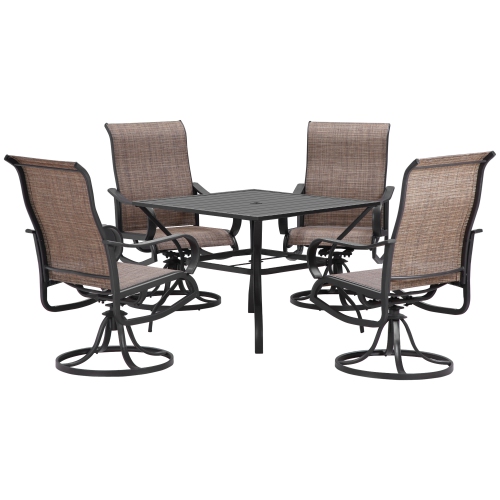 Outsunny 5 Piece Outdoor Patio Dining, Swivel Patio Dining Chairs Canada