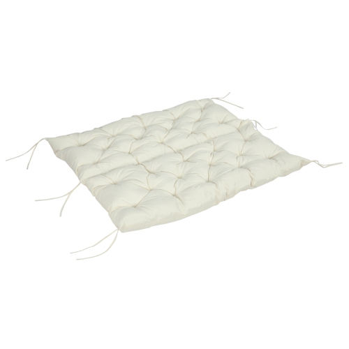 Outsunny 2 Seater Garden Bench Cushion, Soft Thick Outdoor Non-Slip 2 Seater Soft Pad With Backrest for Garden Patio, 52" x 43" x 4", Beige