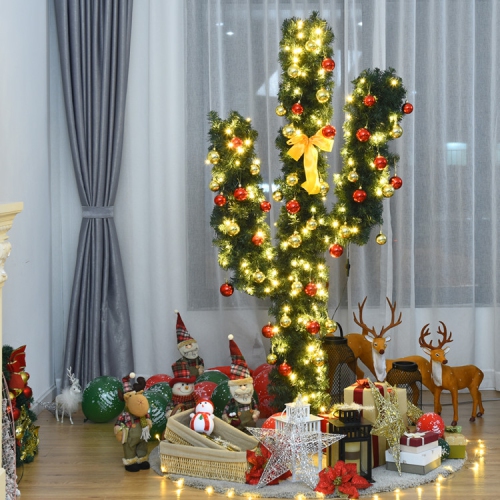 Cactus artificiel lumineux pour Noël, décoration intérieure des Fêtes avec lumières