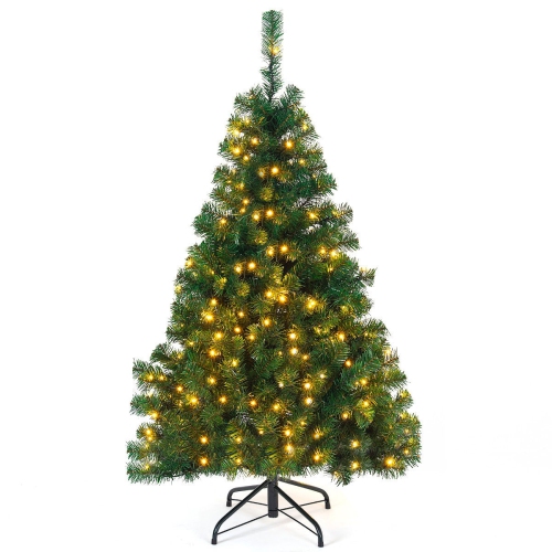 SLICKBLUE  4.5 Feet Pvc Pre-Lit Artificial Hinged Christmas Tree