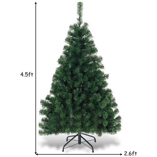 4.5 Feet PVC Pre-lit Artificial Hinged Christmas Tree