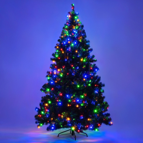 Pre-Lit Artificial Spruce Christmas Tree with 550 Lights, Full Holiday Tree