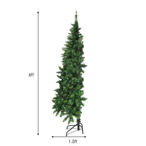 Pre-Lit Half Christmas Tree with 8 Flash Modes, Wall-Saving Artificial Holiday Tree