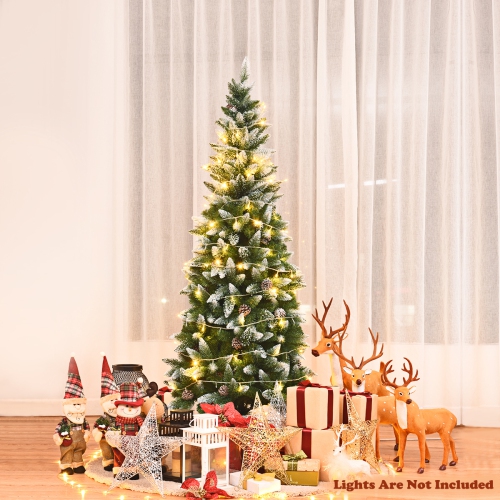 Slim Pencil Artificial Christmas Tree with Pine Cones, Space-Saving Holiday Décor