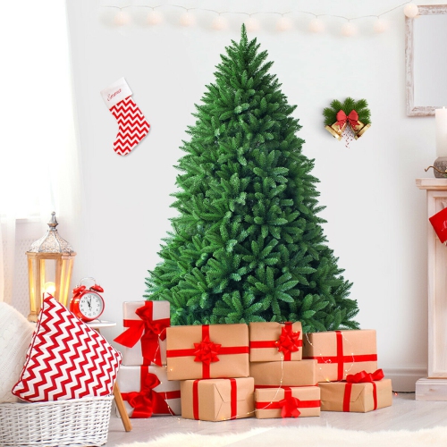 Unlit Artificial Christmas Tree with 1250 Branch Tips, Full Holiday Display Tree