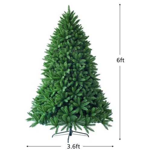 Unlit Artificial Christmas Tree with 1250 Branch Tips, Full Holiday Display Tree