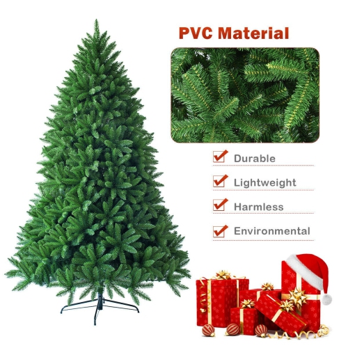 Unlit Artificial Christmas Tree with 1250 Branch Tips, Full Holiday Display Tree