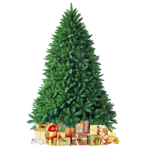 Unlit Artificial Christmas Tree with 1250 Branch Tips, Full Holiday Display Tree
