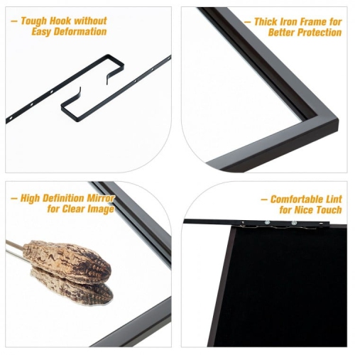 Full-Length Metal Door Mirror with Adjustable Hook for Bedroom or Closet