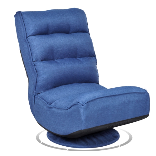 SLICKBLUE  5-Position Folding Floor Gaming Chair-Navy